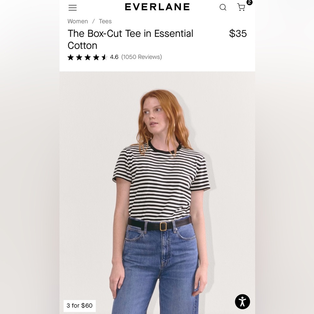 Everlane Box Cut Tee stripe